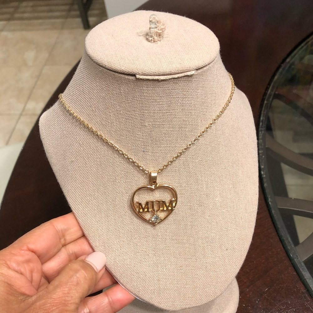 l- Two Mum necklaces chain rhinestone